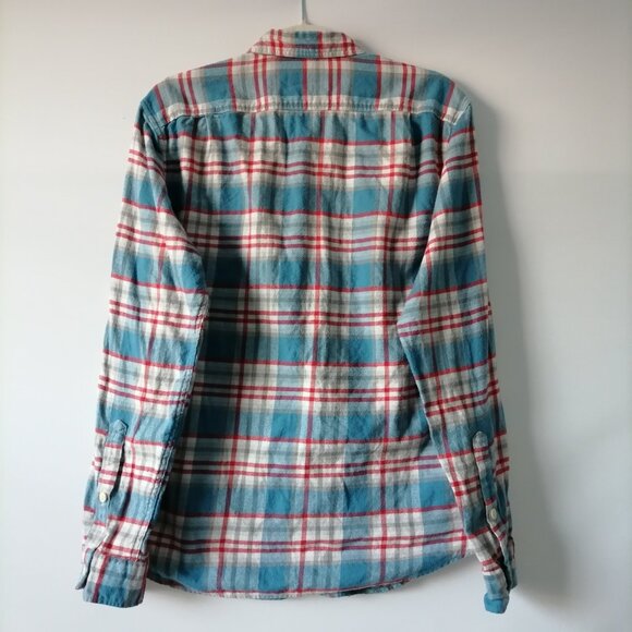 J. Crew Mens Blue Long Sleeve Collared Check Flannel Button Up Shirt Size M - Picture 4 of 7